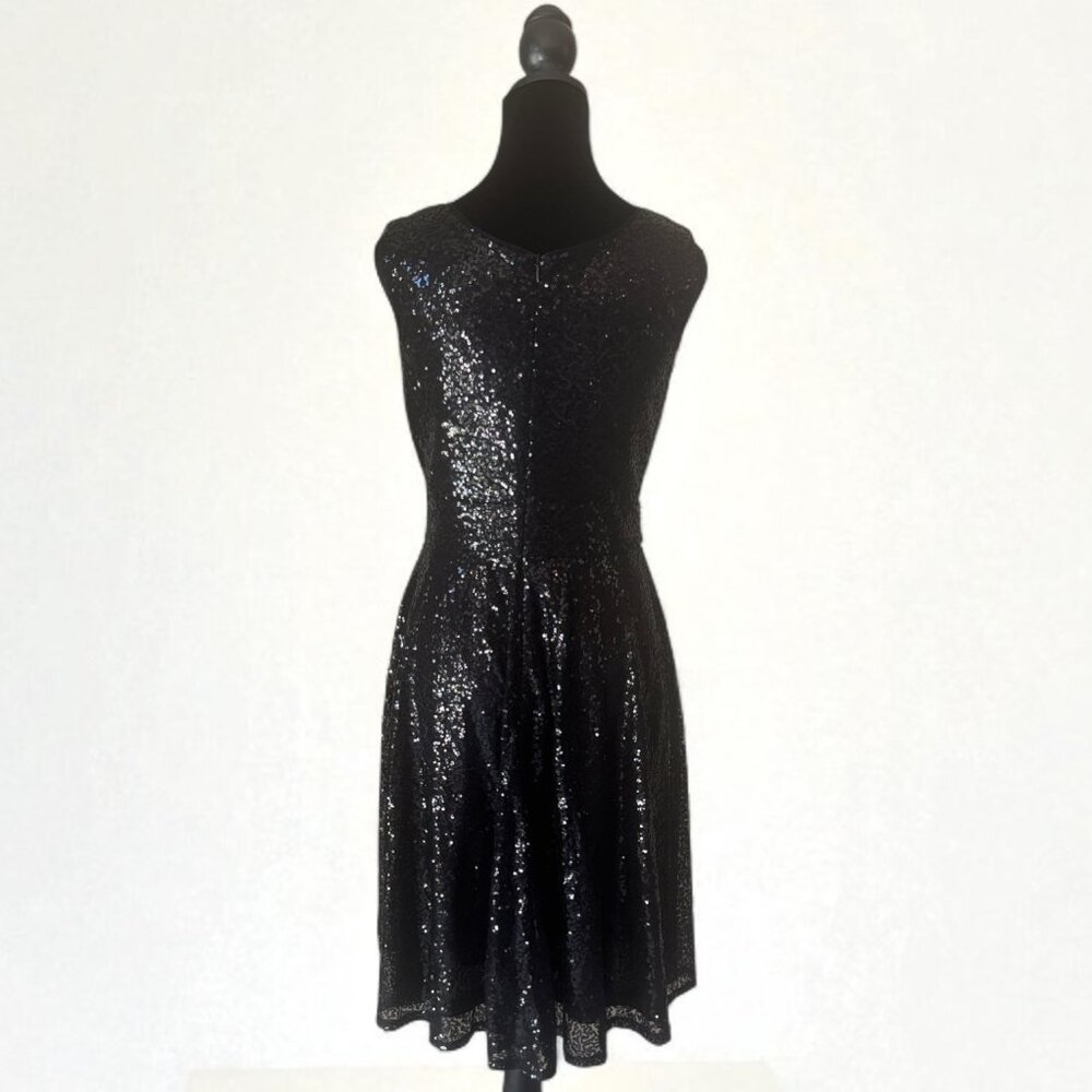 Grace Karin Sleeveless Wrap V-Neck A-line Black Sparkling Sequin Dress Size M - Picture 2 of 13